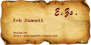 Erb Zsanett névjegykártya